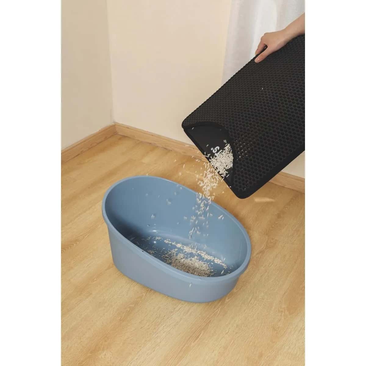 M-PETS DUPLEX ELEKLİ KEDİ KUMU PASPASI SİYAH 45X65CM