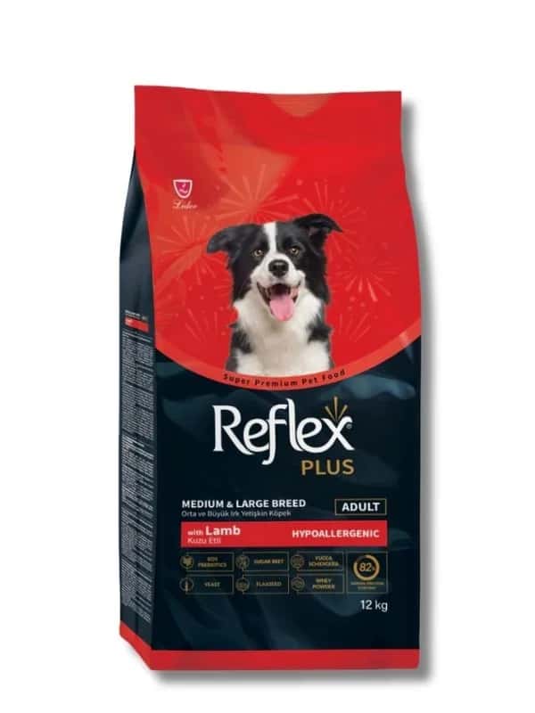 Reflex Plus Orta ve Büyük Irk Kuzu Etli Yetişkin Köpek Maması 12 kg