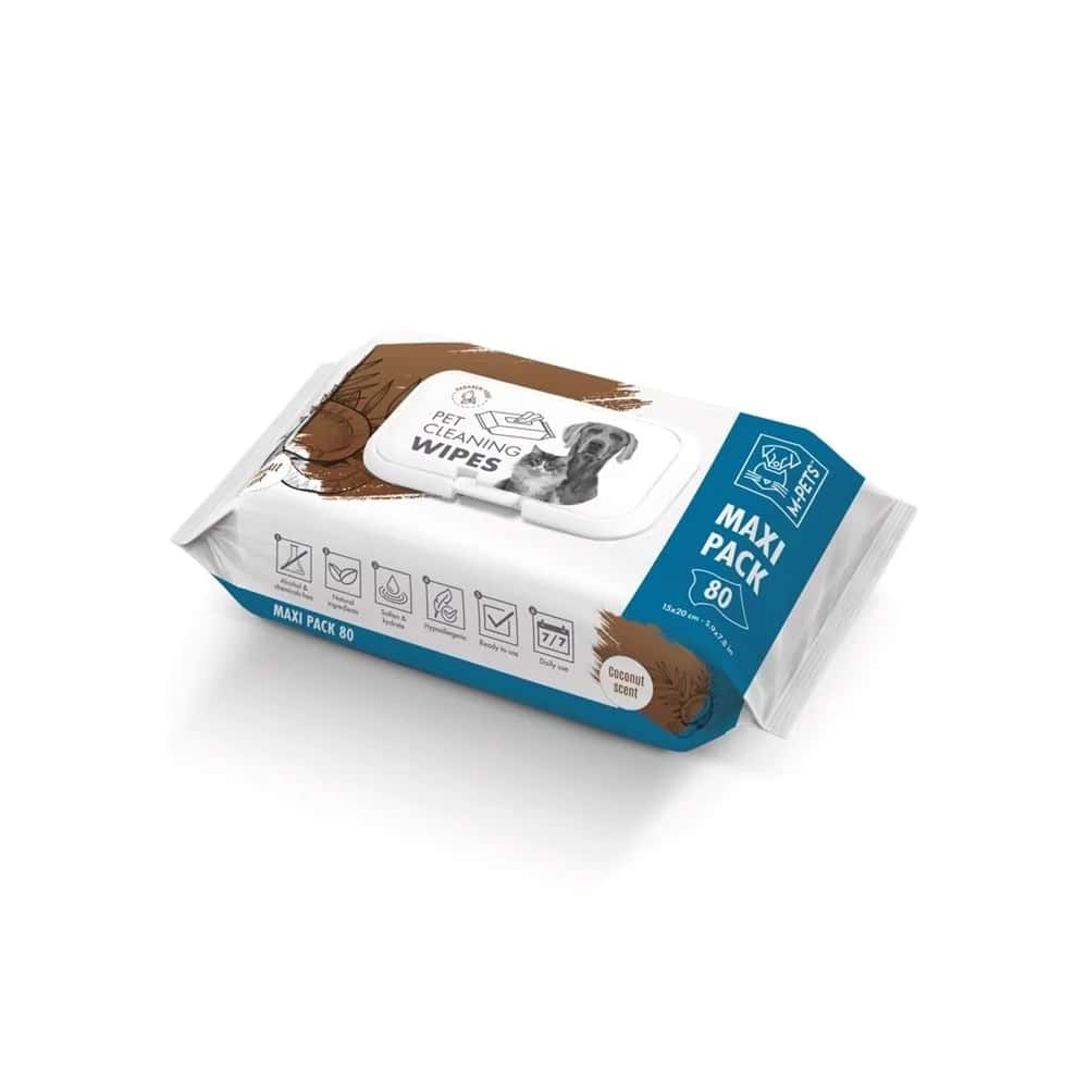 M-PETS COCONUTLU KEDİ ve KÖPEKLER İÇİN TEMİZLİK MENDİLİ 80Lİ