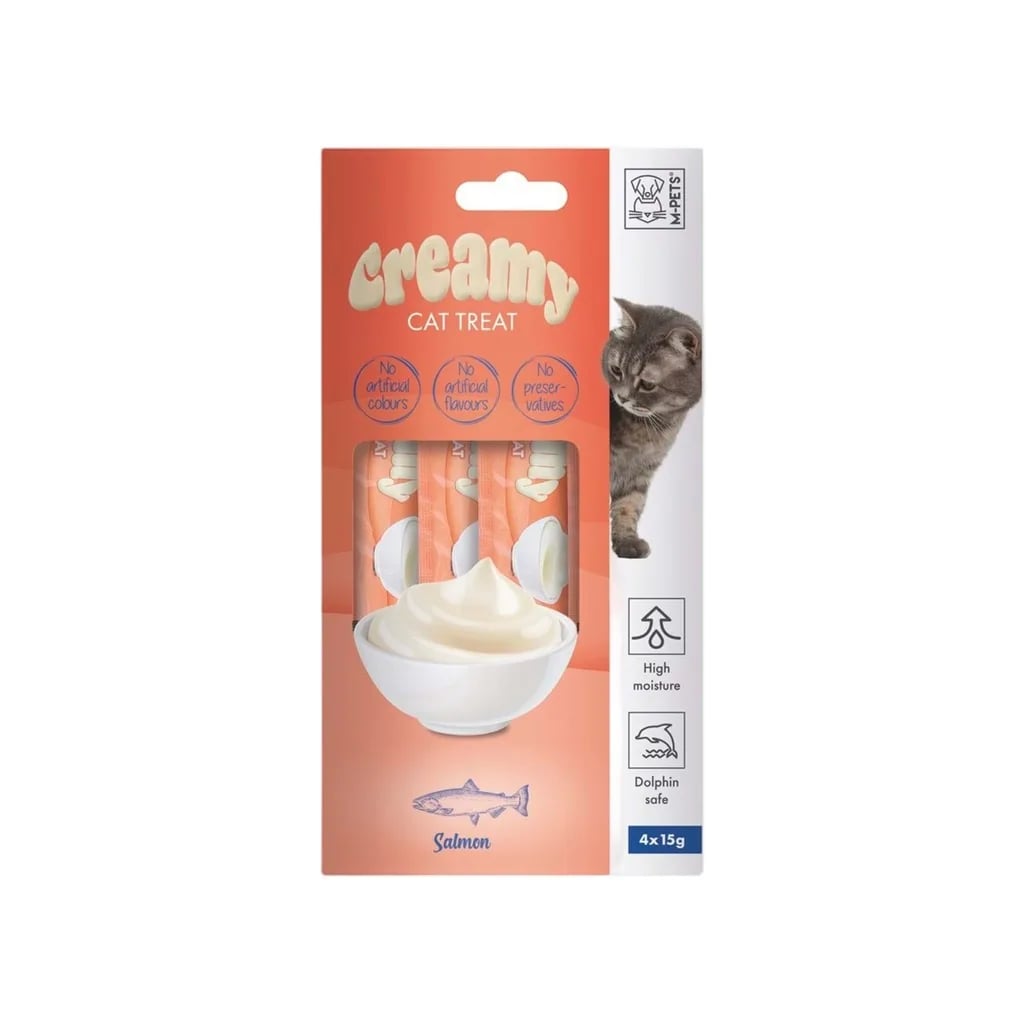M-PETS CREAMY SOMON BALIKLI KEDİ ÖDÜLÜ 4X15GR X 10