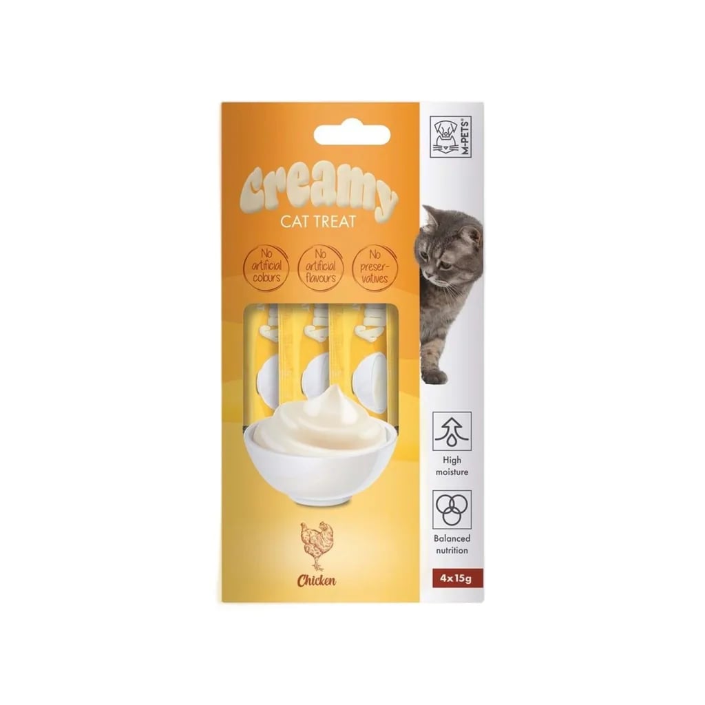 M-PETS CREAMY TAVUKLU KEDİ ÖDÜLÜ 4X15GR X 10