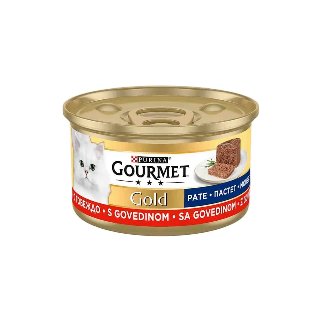Gourmet Gold Kıyılmış Sığır Etli Yetişkin Kedi Konservesi 85gr