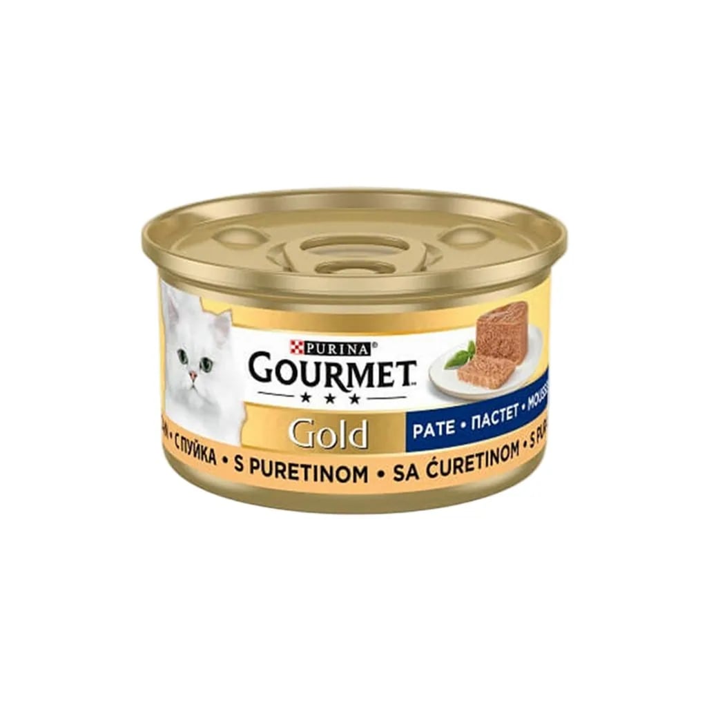 Gourmet Gold Kıyılmış Hindi Etli Yetişkin Kedi Konservesi 85gr