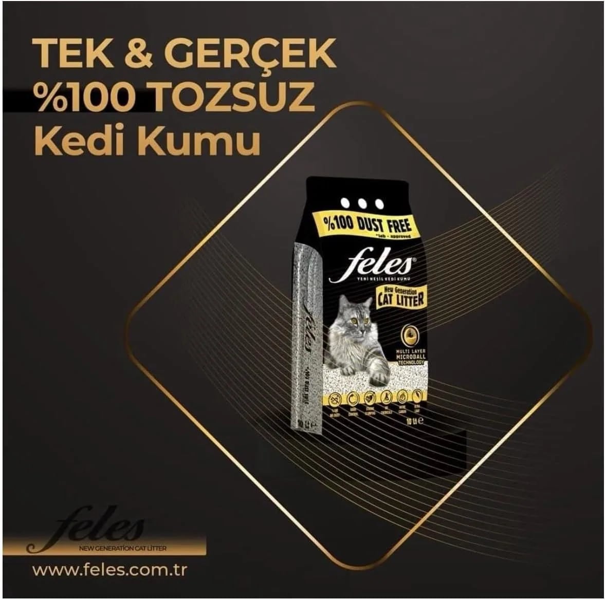 Feles %100 Tozsuz Kedi Kumu (10 L)