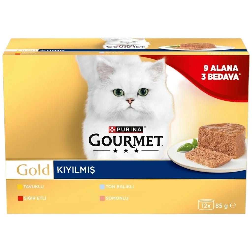 Gourmet Gold Kıyılmış Karışık Etli Kedi Konservesi 85 gr 12 Adet