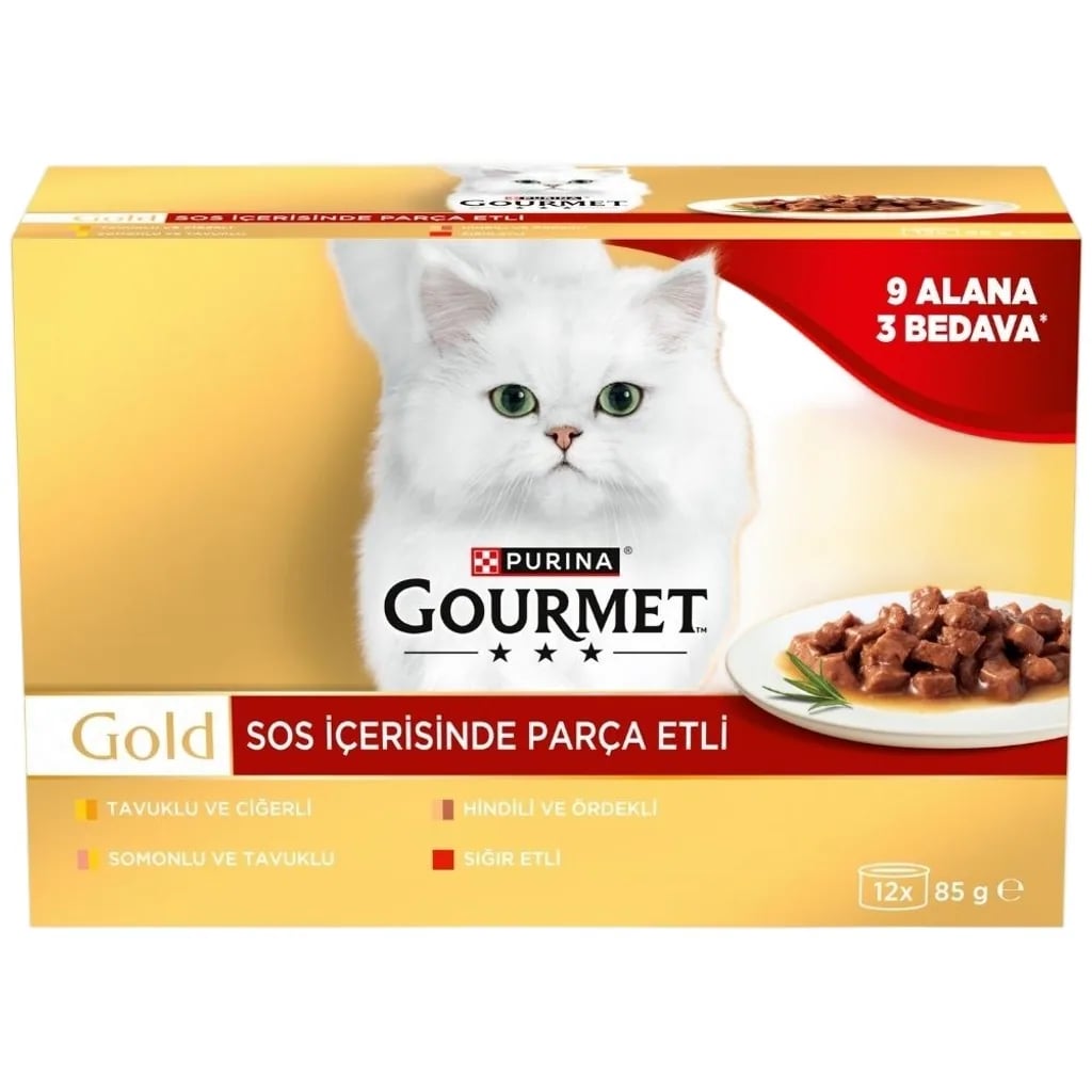 Gourmet Gold Parça Etli Karışık Kedi Konservesi 85gr 12 Adet