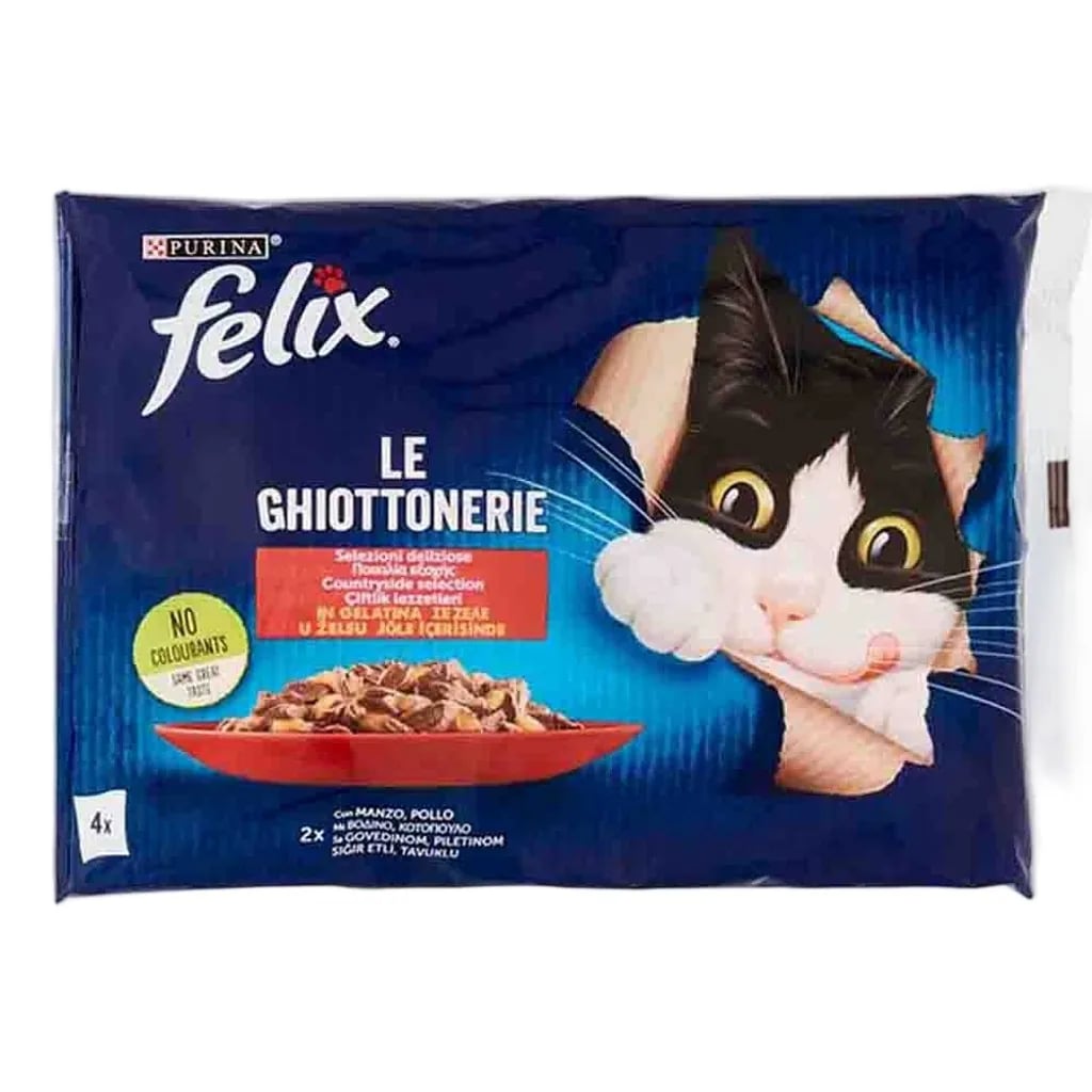 Felix Multipack Sığır ve Tavuk Etli Yetişkin Kedi Konservesi 4x85gr
