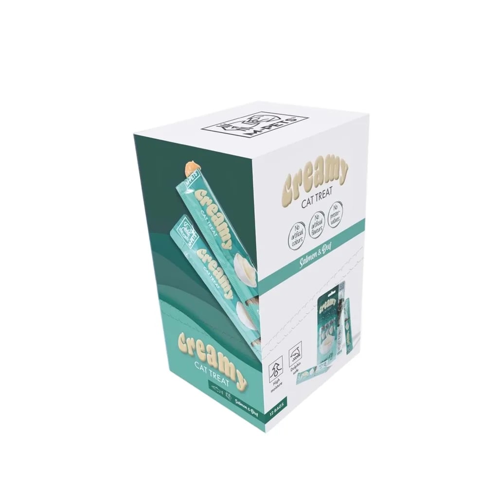 M-PETS CREAMY SOMON BALIKLI BİFTEKLİ KEDİ ÖDÜLÜ 4X15GR X 10