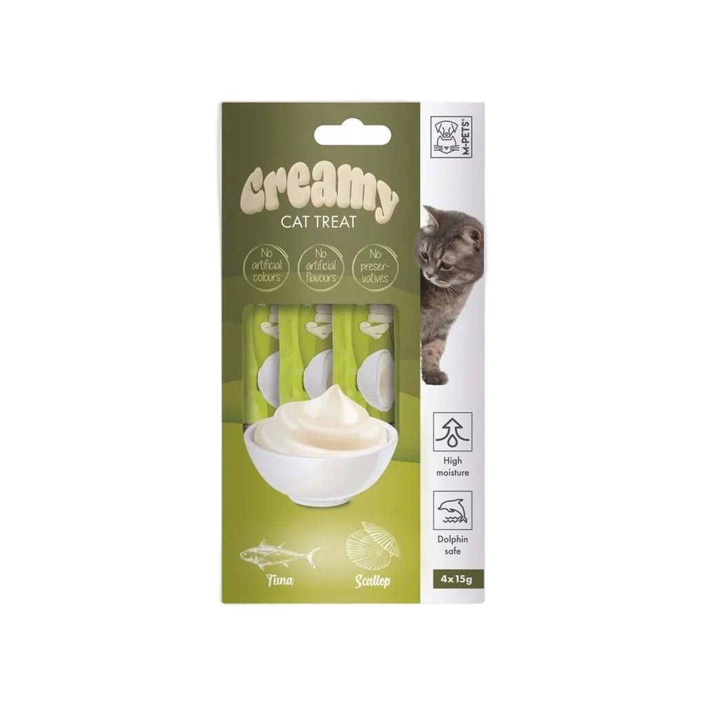 M-PETS CREAMY TON BALIKLI DENİZ TARAKLI KEDİ ÖDÜLÜ 4X15GR X 10
