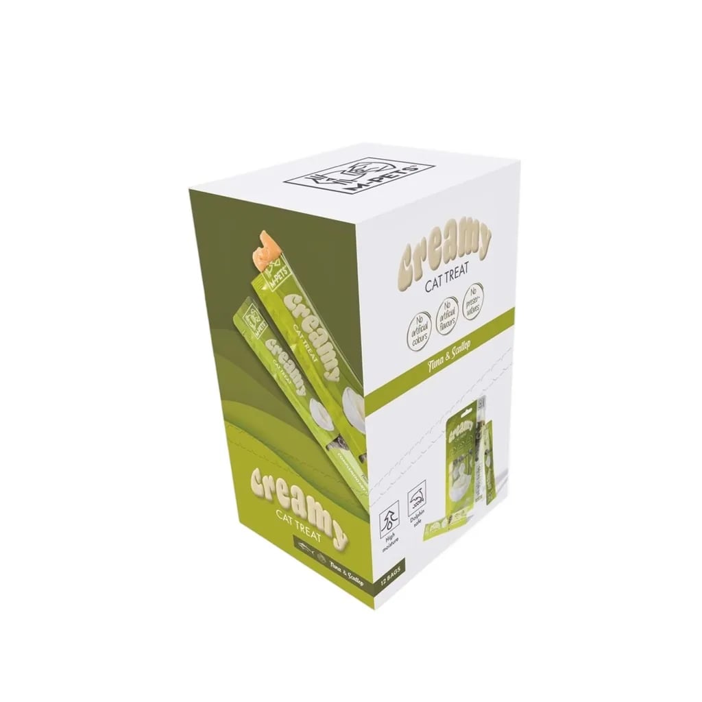 M-PETS CREAMY TON BALIKLI DENİZ TARAKLI KEDİ ÖDÜLÜ 4X15GR X 10