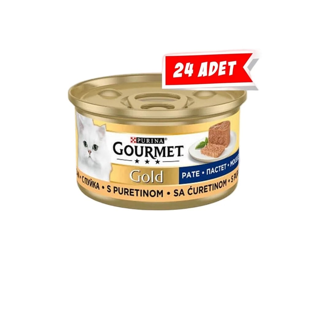 Gourmet Gold Kıyılmış Hindi Etli Yetişkin Kedi Konservesi 24x85gr 24lü