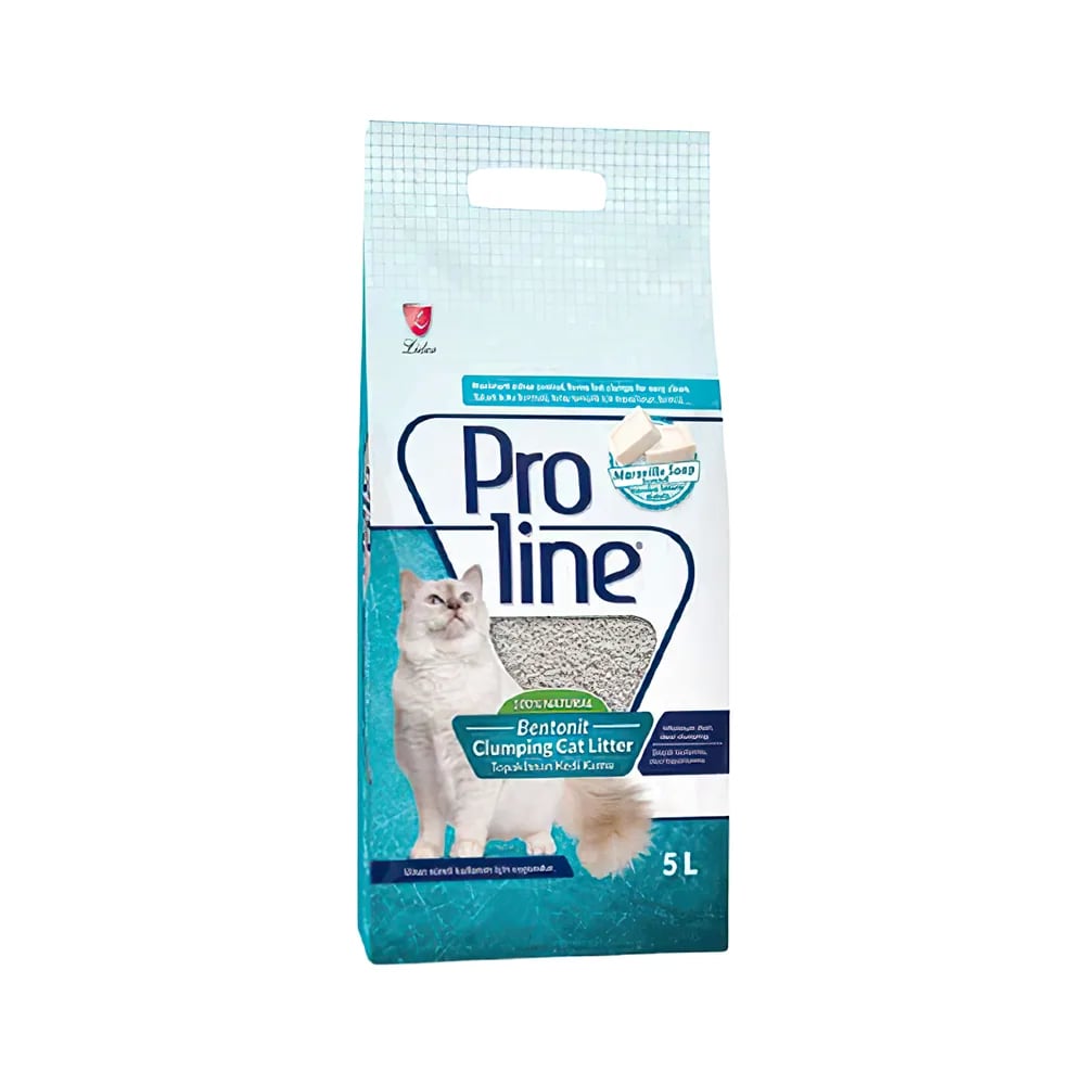 Proline Bentonit Süper Topaklanan Marsilya Sabunu Kokulu İnce Taneli Kedi Kumu (5 L)