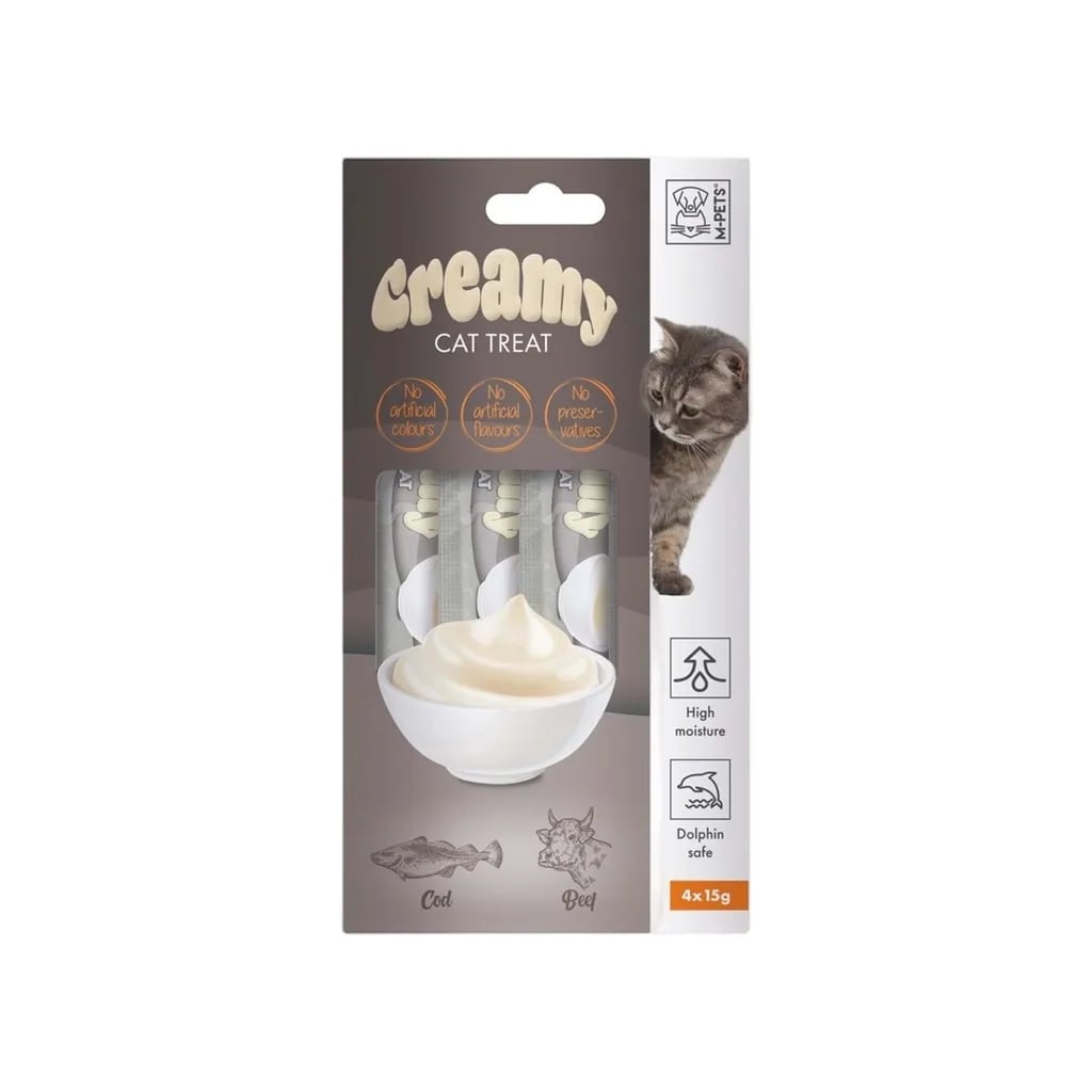 M-PETS CREAMY MORİNA BALIKLI BİFTEKLİ KEDİ ÖDÜLÜ 4X15GR X 10