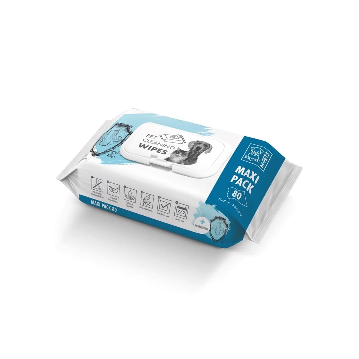 M-PETS ANTIBACTERIAL KEDİ ve KÖPEKLER İÇİN TEMİZLEME MENDİLİ 80LI
