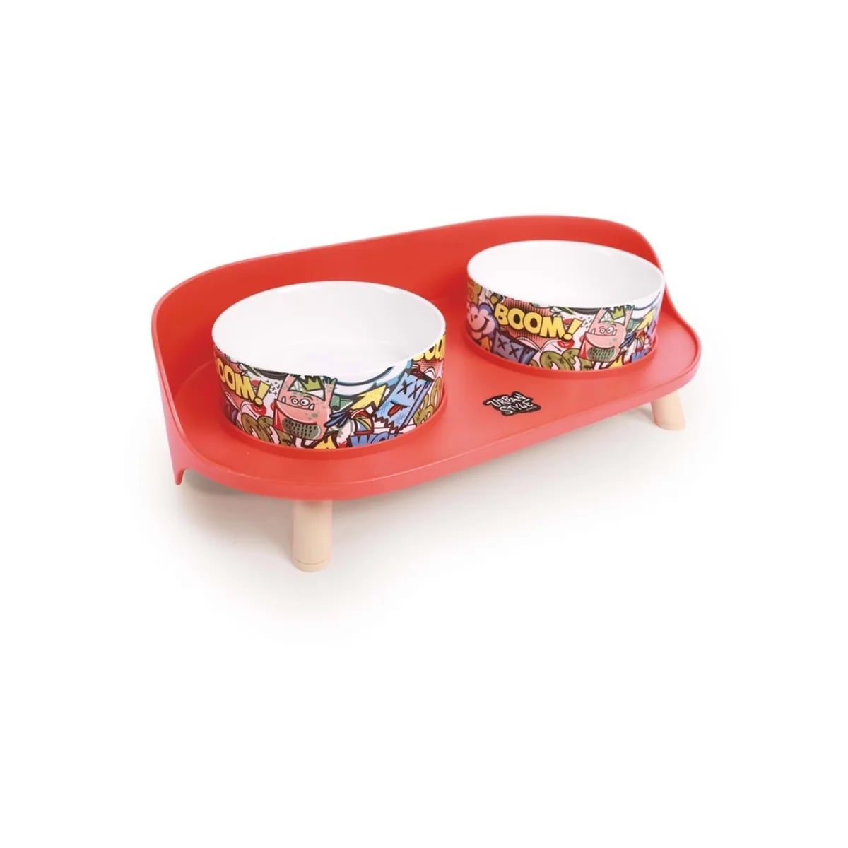 M-PETS ALTITUDE URBAN STYLE 2Lİ MAMA KABI STANDI RED&MULTİCOLOR