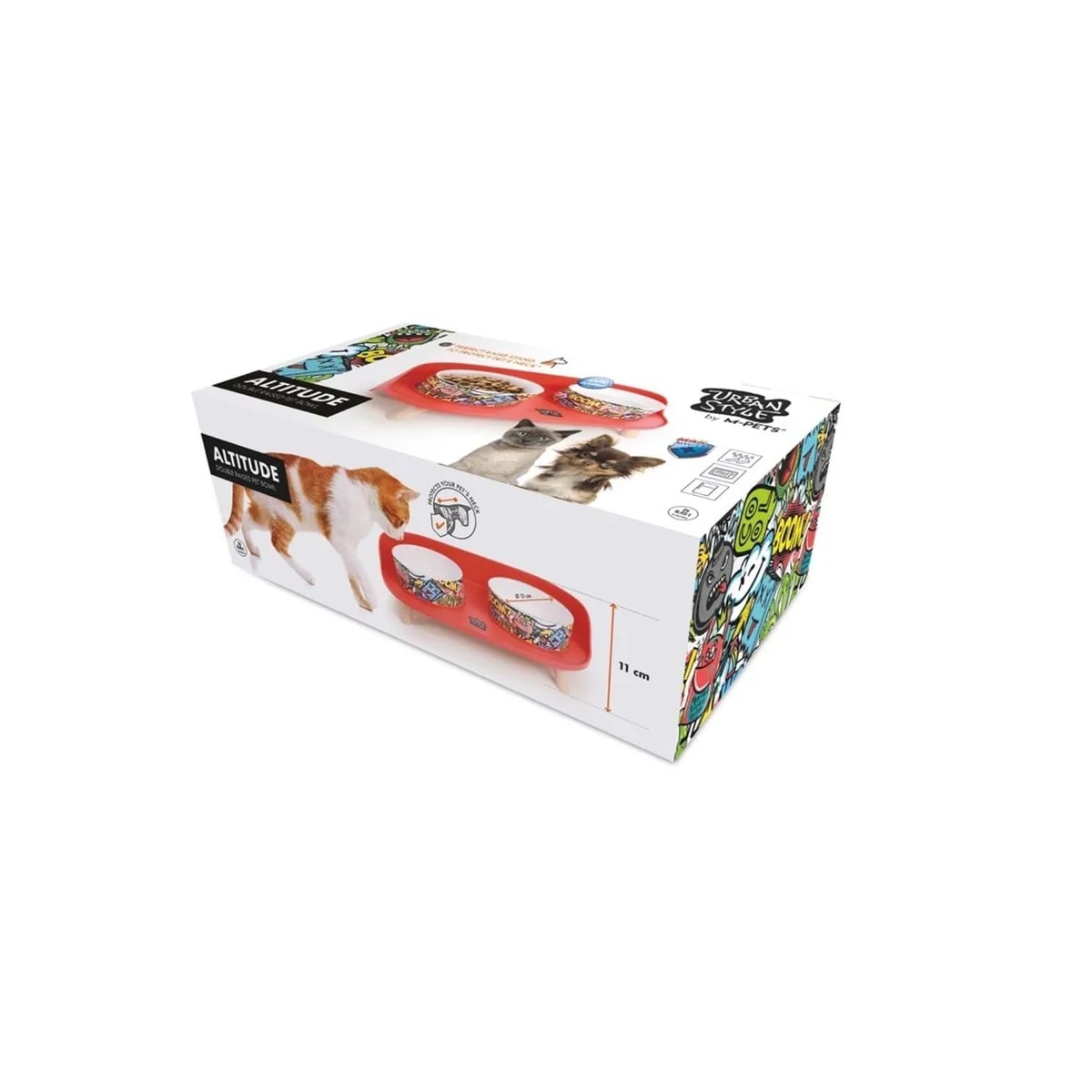 M-PETS ALTITUDE URBAN STYLE 2Lİ MAMA KABI STANDI RED&MULTİCOLOR