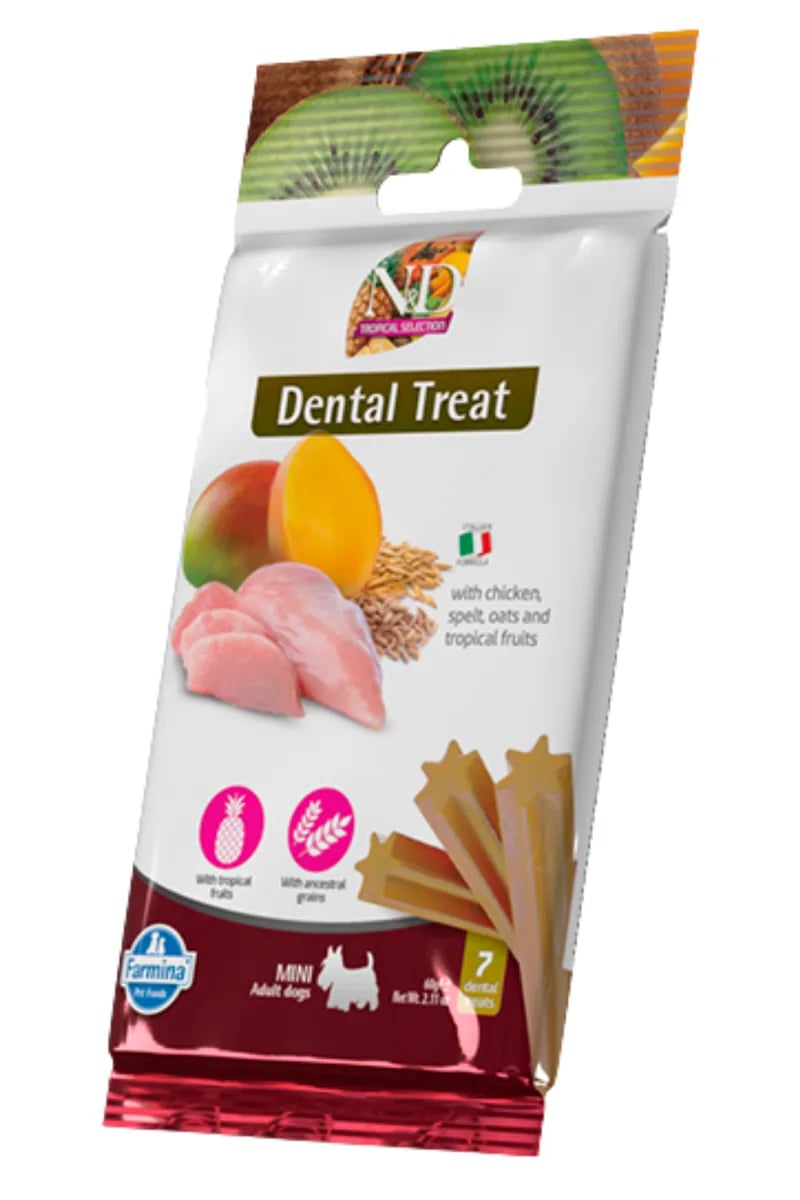 N&D Treat Dental Tropikal Tavuklu Küçük Irk Köpek Ödülü 60gr (7 Adet)