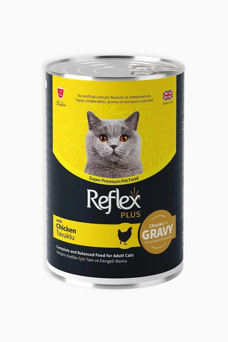Reflex Plus Sos içinde Et Parçacıklı Tavuklu Yetişkin Kedi Maması 400 gr