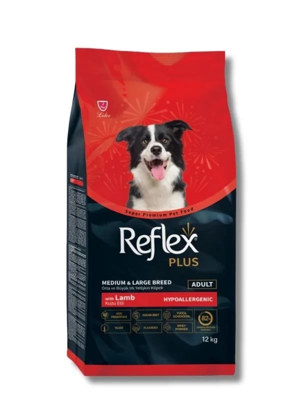 Reflex Plus Orta ve Büyük Irk Kuzu Etli Yetişkin Köpek Maması 12 kg