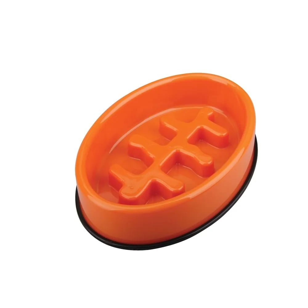 M-PETS FISHBONE YAVAŞ YEME MAMA KABI 1200ML ORANGE