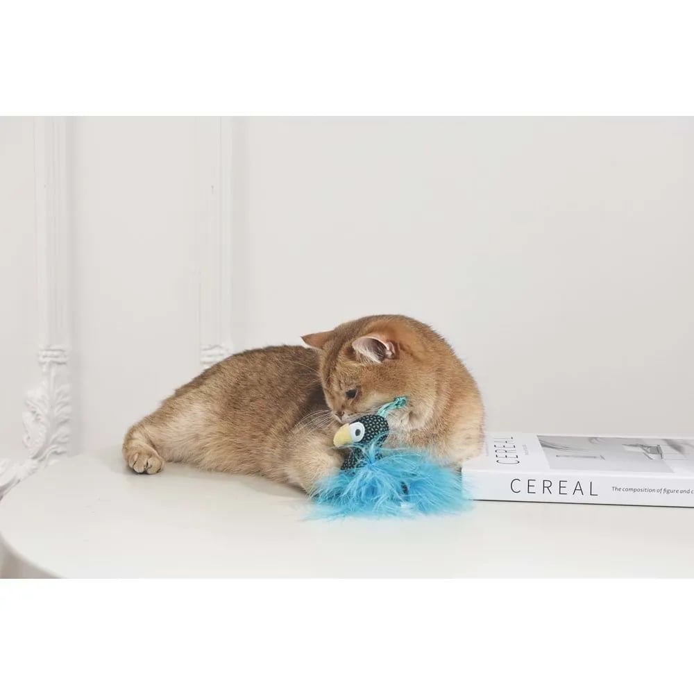 M-PETS PLUME PEAOCK CATNİPLİ KEDİ OYUNCAĞI BLUE