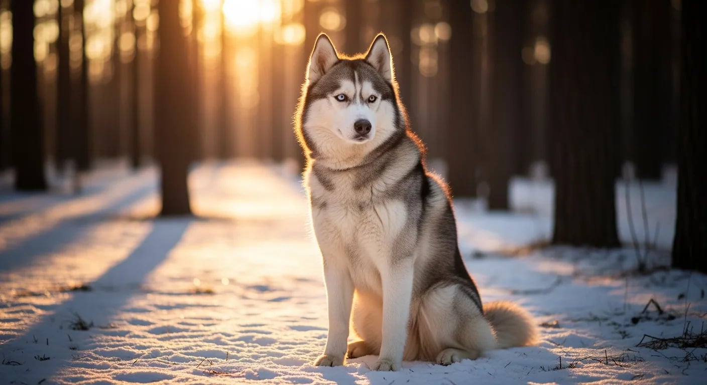 Sibirya Kurdu (Siberian Husky) — mavi gözlü, gri-beyaz tüylü sürü köpegi