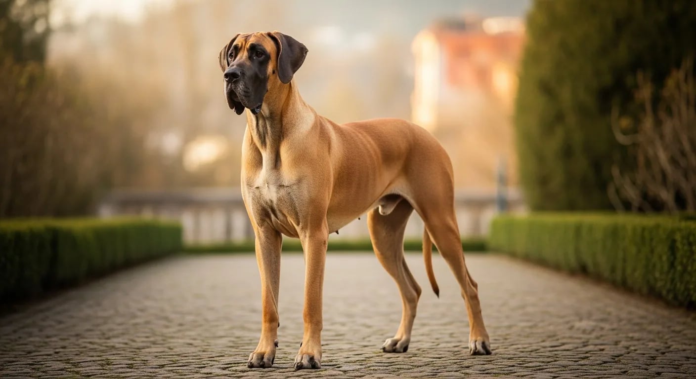 Danua (Great Dane) — heybetli boylu, ‘nazik dev’ olarak bilinen ev köpegi