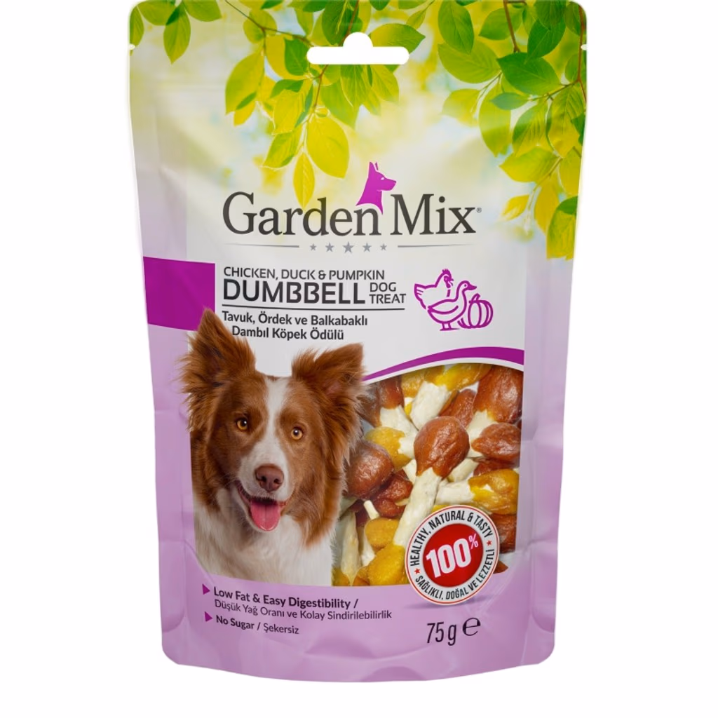 Garden Mix Tavuk Ördek Ve Balkabaklı Dambıl Köpek Ödülü 75 Gr X 5 ADET